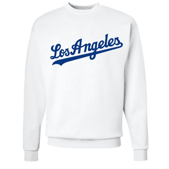 Los Angeles Blue & White Unisex Crewneck Sportwear Sweatshirt - Picture 1 of 3